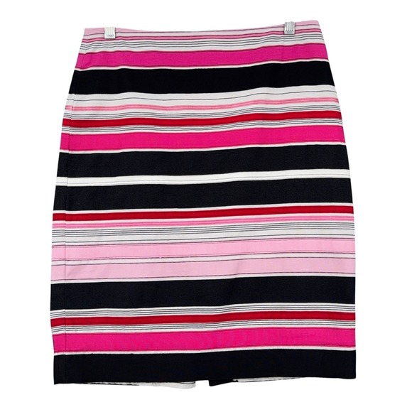 Talbots Dresses & Skirts - Talbots‎ Petites Pink Black Red Striped Cotton Pencil Skirt 4P Business Casual